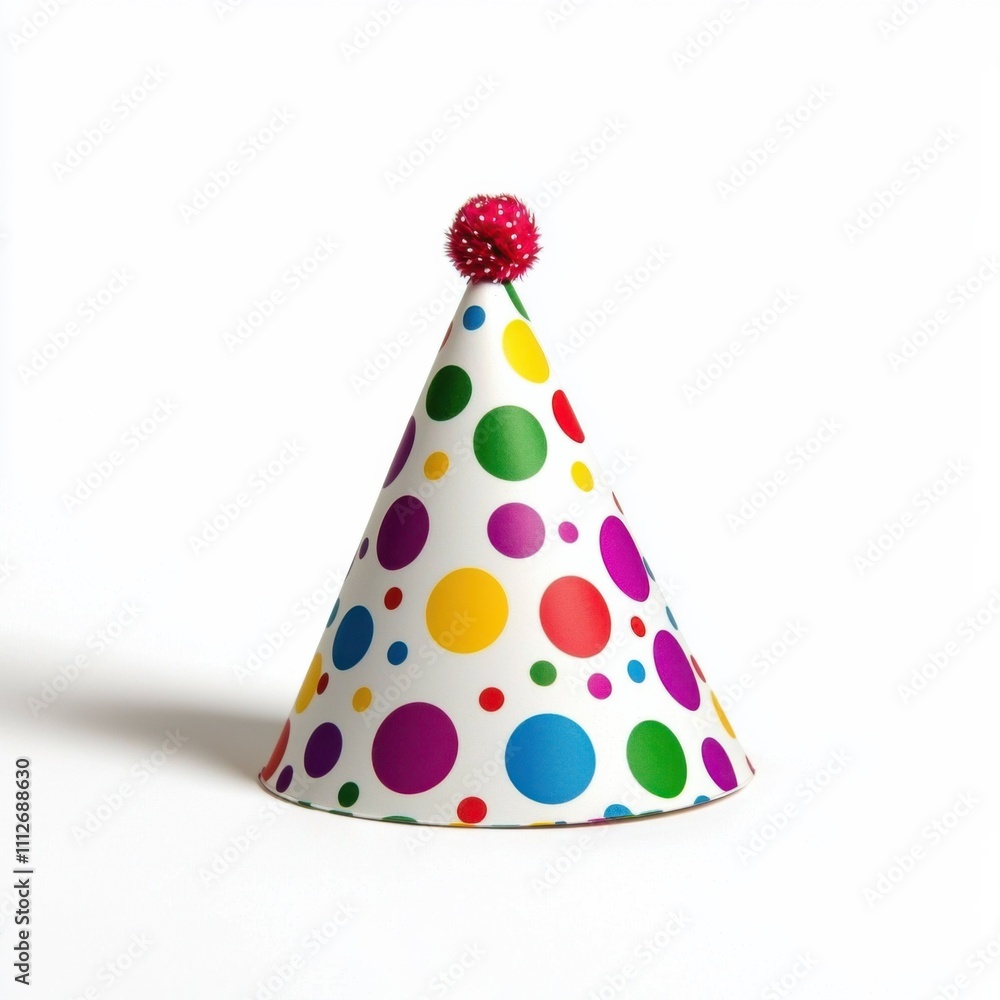 Festive celebration hat studio product photography white background close-up party concept for kids' events, isolated on white background Festive celebration hat studio product photography white background close-up party concept for kids' events, isolated on white background