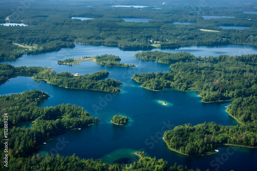 Aerial View of US Lakes: A Spectacular Display of Natural Beauty and Ecosystem Diversity