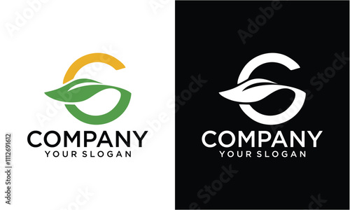 Creative Lettering G logo G logo with leaves
