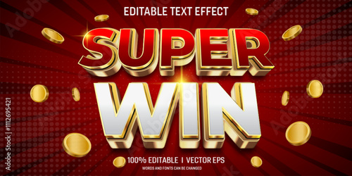  super win vector 3d text effect with modern style design