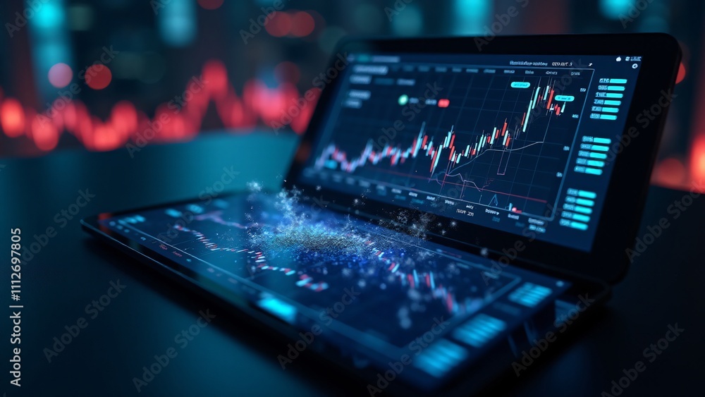 A high-tech digital currency exchange interface showing real-time market data, symbolizing the fast-paced world of cryptocurrency trading.