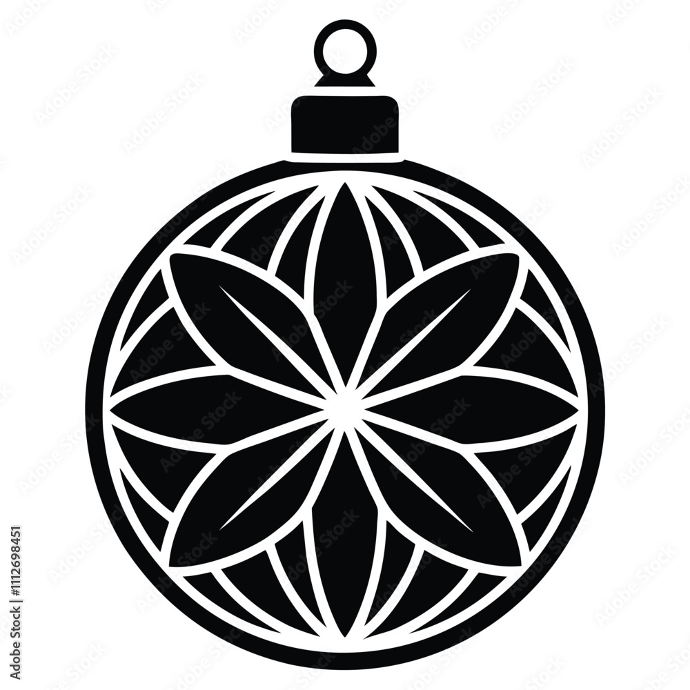 Fototapeta premium Christmas ball vector silhouette 
