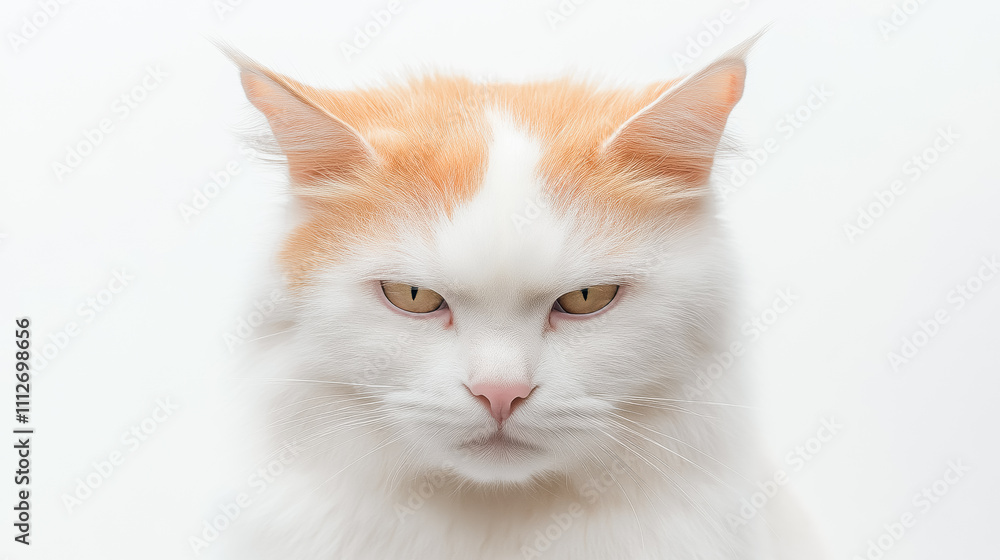 A cat with a yellow nose and yellow eyes is looking at the camera A cat with a yellow nose and yellow eyes is looking at the camera