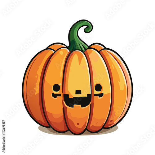 Cartoon Style Happy Pumpkin