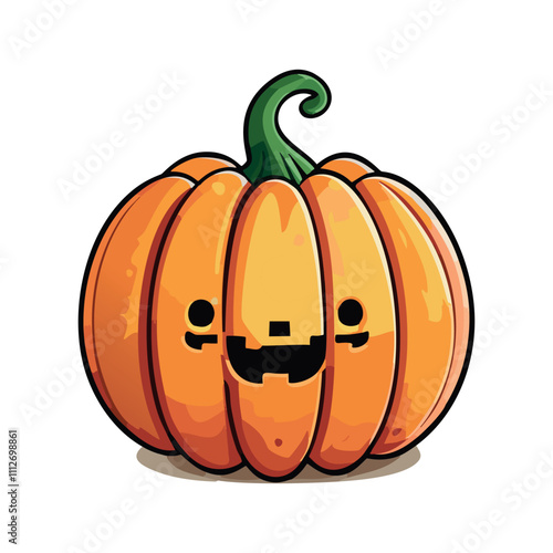 Cartoon Style Happy Pumpkin