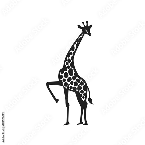 Giraffe Dancing silhouette vector illustration