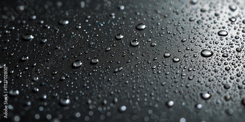 Wallpaper Mural Water drops on silver metal surface. AI generated. Torontodigital.ca