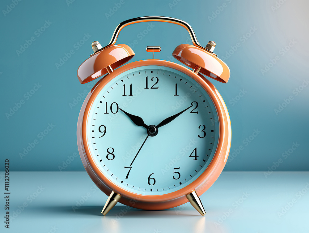 3D Render of Alarm Clock Isolated on Blue Background 3D Render of Alarm Clock Isolated on Blue Background
