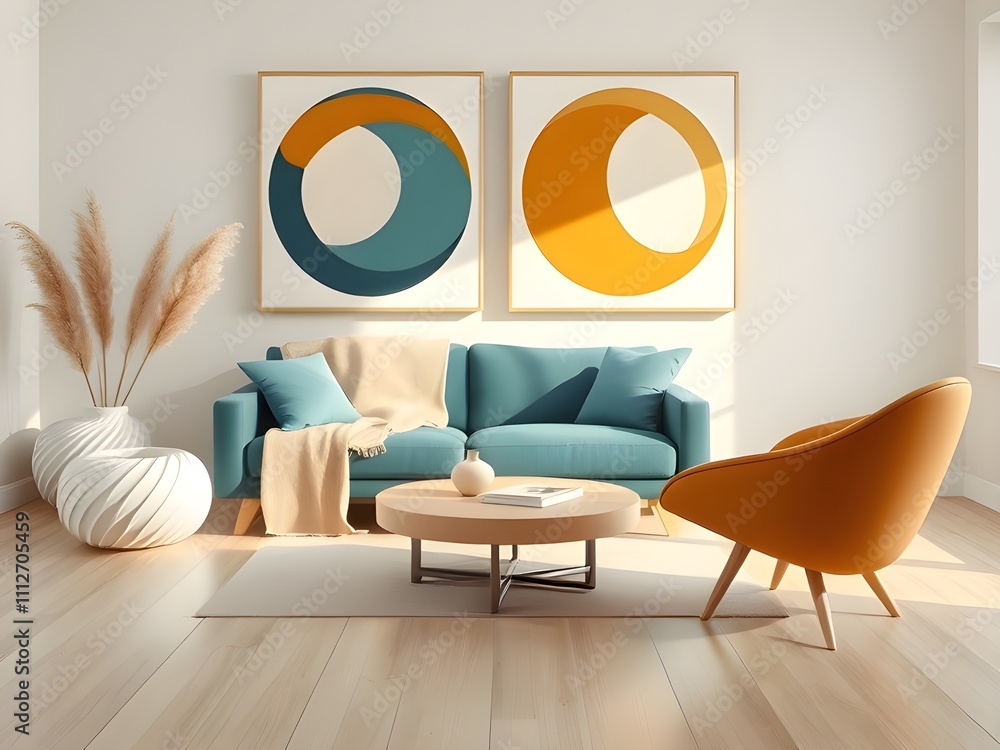 Fototapeta premium modern living room interior with sofa