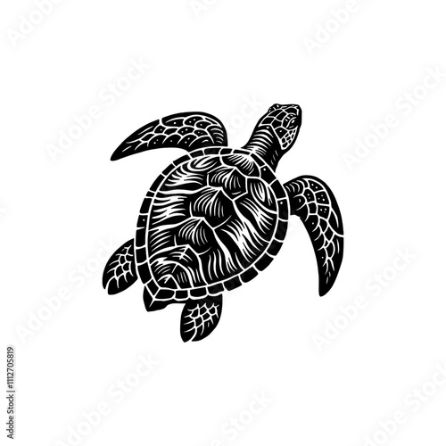 Black silhouette turtle icon and vector illustration, Tortoise logo silhouette vector illustration.