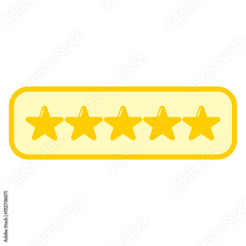 Five golden star rating review