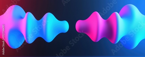 Energy waves of blue and red light crossing seamlessly on a dark canvas abstract and futuristic imagery representing motion and innovation