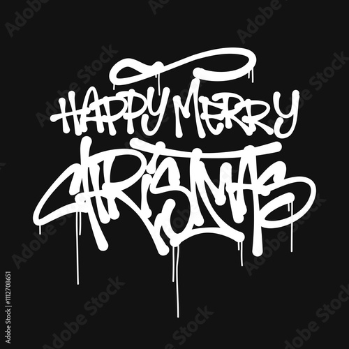 Merry christmas in urban graffiti style. Simple, wild and cool tag.