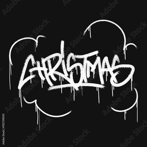 Merry christmas in urban graffiti style. Simple, wild and cool tag.