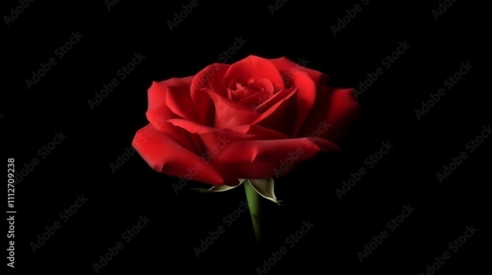 A Single Red Rose Against A Black Background A Single Red Rose Against A Black Background