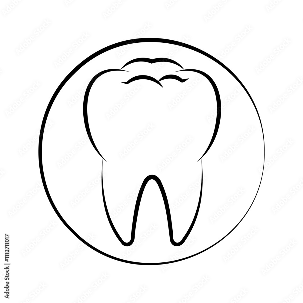 Tooth icon .color editable .on white background Tooth icon .color editable .on white background