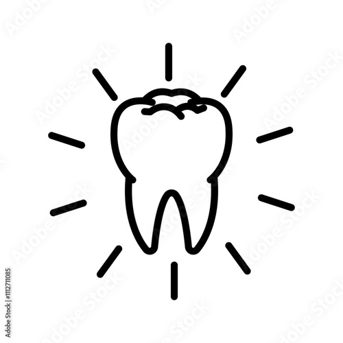 Tooth icon .color editable .on white background