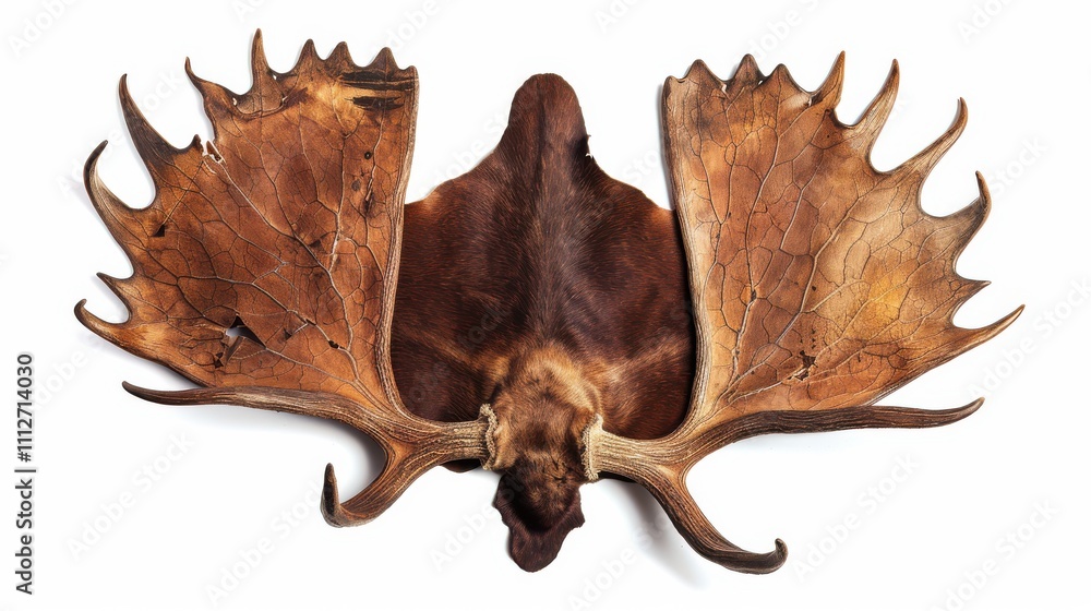 Fototapeta premium Moose skin pattern exhibition nature animal art isolated view unique texture