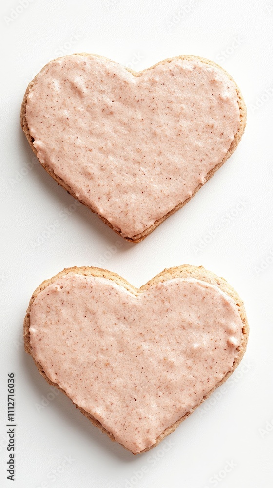 Heart-shaped pink cookies perfect for expressing love on Valentine's Day with a sweet touch Heart-shaped pink cookies perfect for expressing love on Valentine's Day with a sweet touch