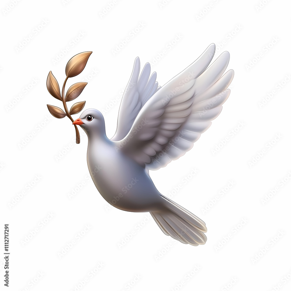 Fototapeta premium Dove with Olive Branch 