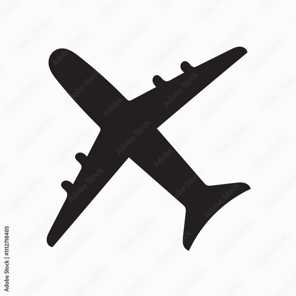 Obraz premium Airplane icon. Plane symbol. Air plane vector illustration. Airline sign. Aviation pictogram. Aircraft concept isolated. 