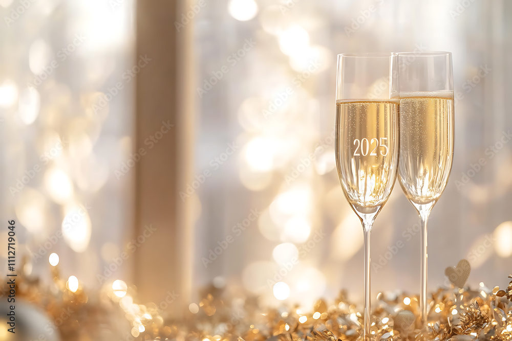 A celebratory banner design showcasing two champagne glasses clinking together, surrounded by shimmering golden confetti and a soft bokeh background. A celebratory banner design showcasing two champagne glasses clinking together, surrounded by shimmering golden confetti and a soft bokeh background.