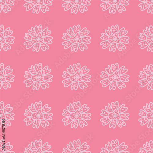 seamless pattern with pink flowers