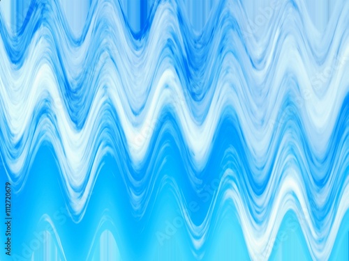 Blue and white abstract background with effect of waves and oil paint - graphics. Topics: water surface, computer art, abstraction, wallpaper, pattern