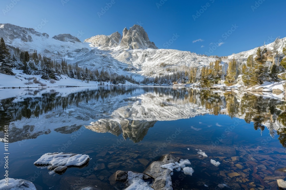 A stunning view of Mount Rainier during summer, showcasing its majestic peak surrounded by lush green landscapes. Crystal clear lake reflecting a snowy mountain peak . A stunning view of Mount Rainier during summer, showcasing its majestic peak surrounded by lush green landscapes. Crystal clear lake reflecting a snowy mountain peak .