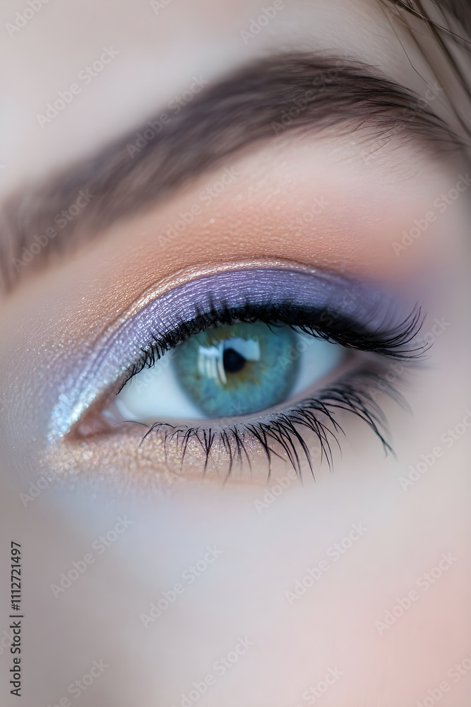 Obraz premium Bright and Vibrant Eye Makeup Techniques for an Awakening and Illuminating Facial Expression