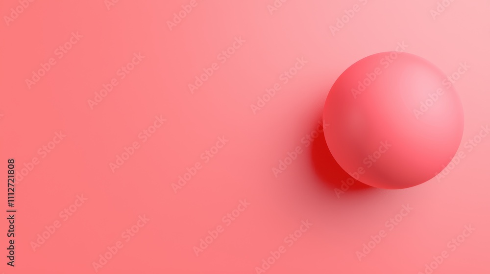 Soft Pink Sphere on Smooth Coral Background for Creative Projects Soft Pink Sphere on Smooth Coral Background for Creative Projects