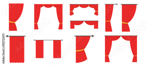 Theater Curtain Vector Set