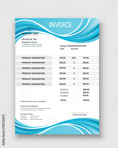 Free vector minimal invoice modern simple design template