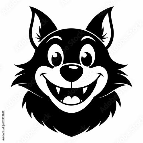 Wallpaper Mural Wagging Smile vector silhouette black design white background Torontodigital.ca