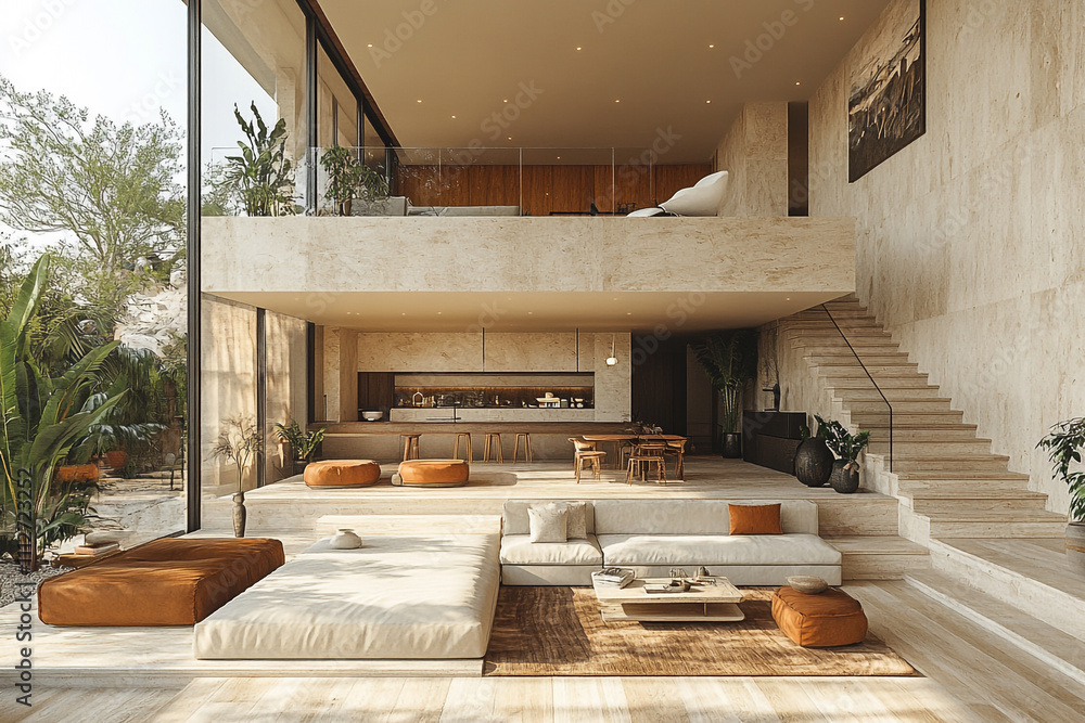 Modern Minimalist Home Interior Design With Open Floor Plan