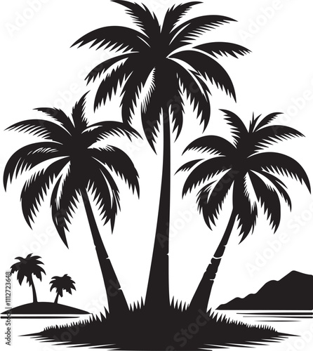 Palm tree vector silhouette isolated 