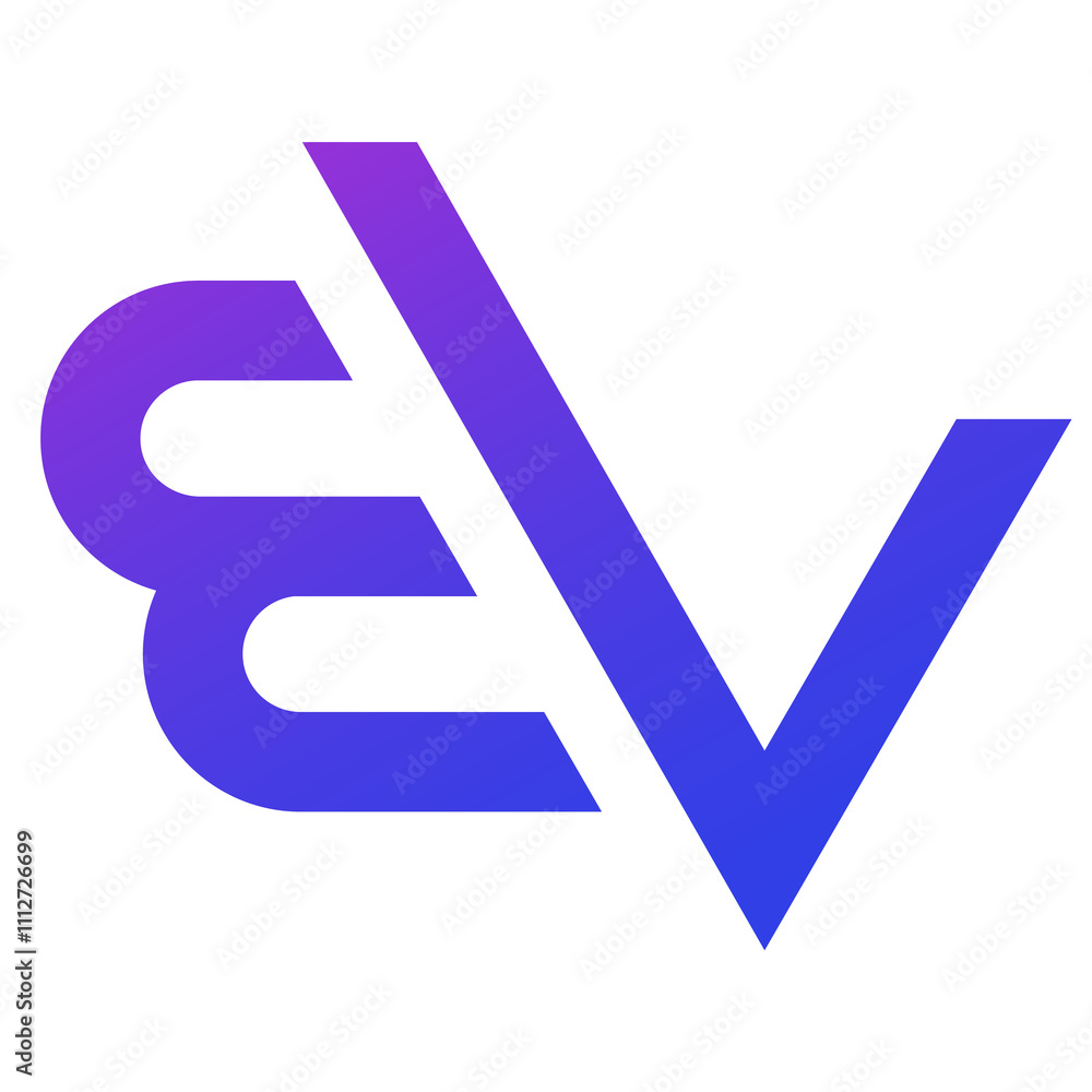 EV letters logo, monogram on white EV letters logo, monogram on white