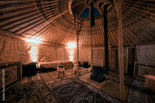 Cozy Interior of a Traditional Yurt