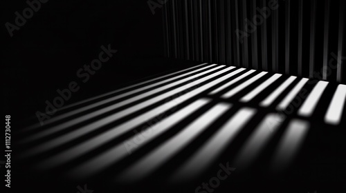 Shadowed Prison Bars: A Symbol of Restraint and Reflection on Freedom's Boundaries