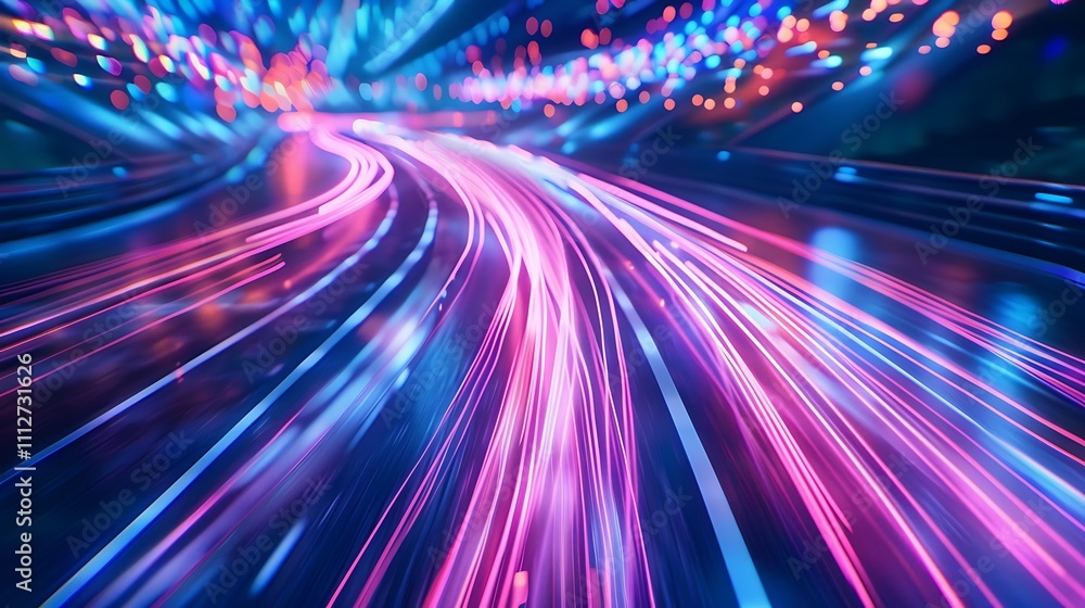 Futuristic neon lines showcasing dynamic motion Futuristic neon lines showcasing dynamic motion