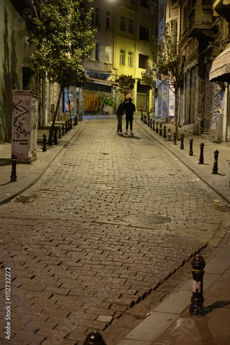Photography Quiet late night scene in the Beyoğlu district of old town Istanbul