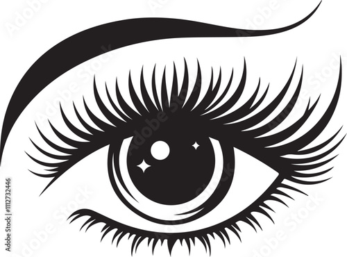 eye with long eyelashes and brows