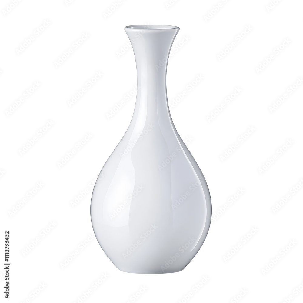 Elegant white ceramic vase with sleek, modern design, perfect for floral arrangements or as decorative piece. isolated on transparent background Elegant white ceramic vase with sleek, modern design, perfect for floral arrangements or as decorative piece. isolated on transparent background
