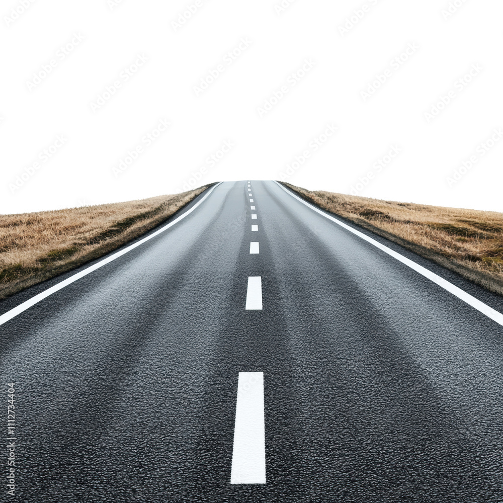 Obraz premium Open Road Stretching into Distance on Clear Day
