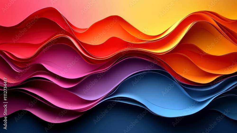 Stunning Abstract Colorful Paper Waves Graphic Design Stunning Abstract Colorful Paper Waves Graphic Design