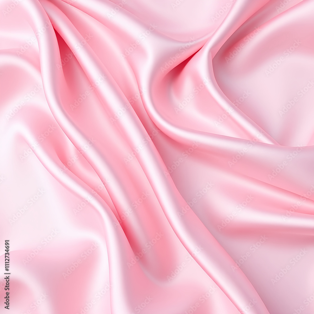 Obraz premium Beautiful elegant wavy light pink satin silk luxury cloth fabric texture, abstract background design.
