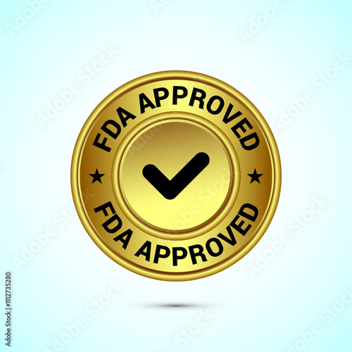 FDA approved badge design Illustration in gold color