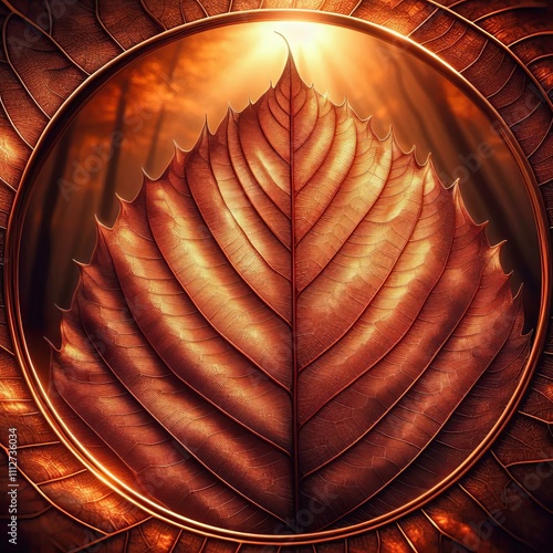 Copper Canopy A sun drenched rust hued beech leaf its intricate photo