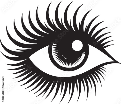 eye with long eyelashes and brows