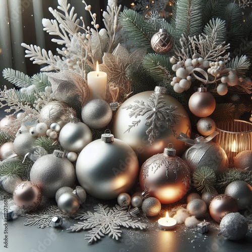 Christmas composition for decorating stylish cards and festive designs